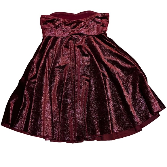 Free People Shattered Velvet Strapless Mini Dress XS Baby Doll Pockets - Picture 4 of 4